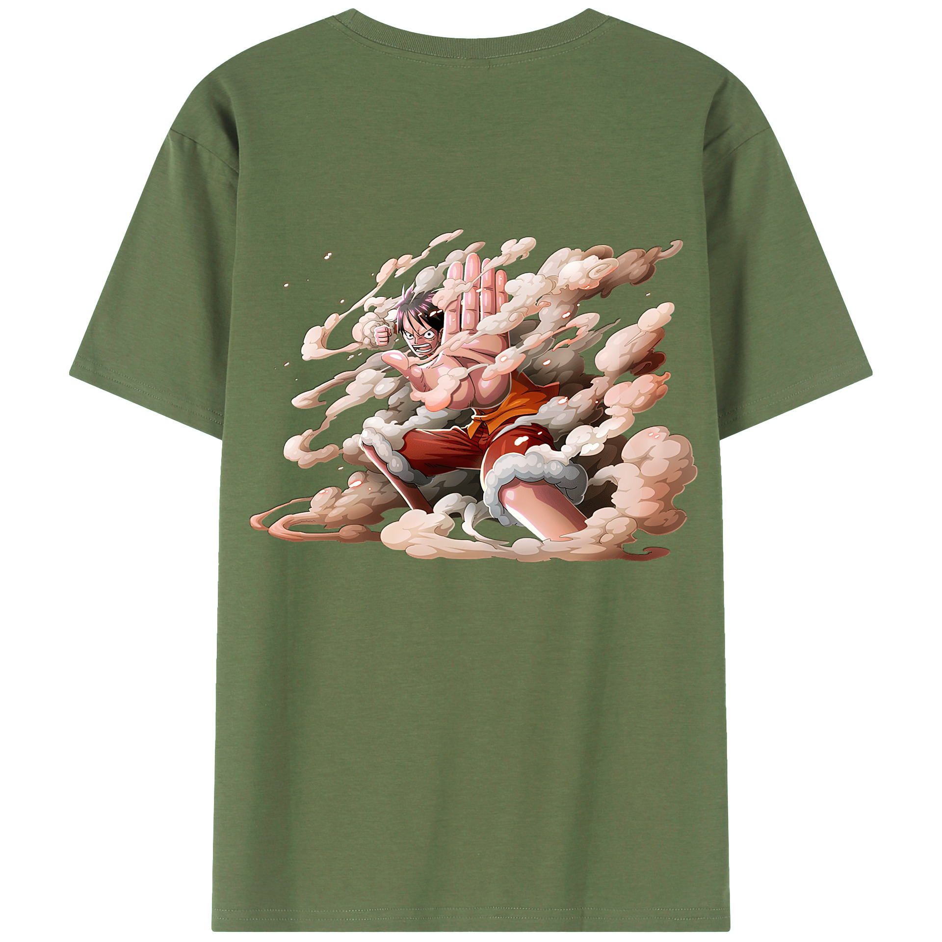 （画像用） ワンピース モンキー・D・ルフィ ONE PIECE Monkey D. Luffy 綿100％ メンズ半袖Tシャツ（バックプリント） 通気性